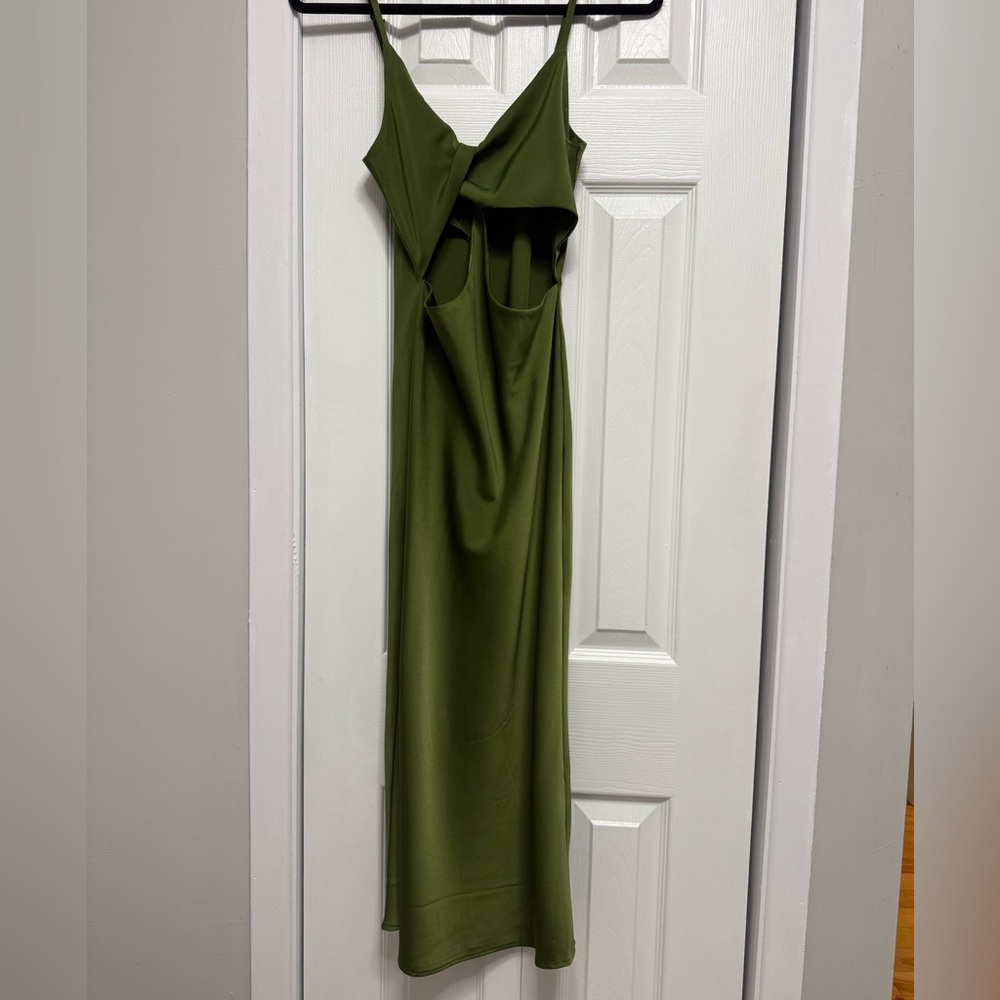 Satin Cutout Midi Dress - Picture 4 of 6
